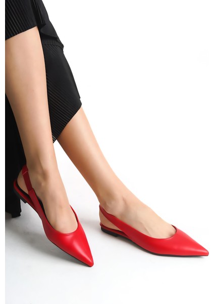 Kadın Lcy Babet – Kırmızı Cilt, Sivri Burun, Lastikli ve Konforlu Şık Tasarım modelleri