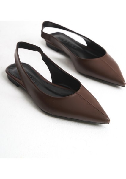 Kadın Lcy Babet – Kahve Cilt, Sivri Burun, Lastikli ve Konforlu Şık Tasarım fırsatları