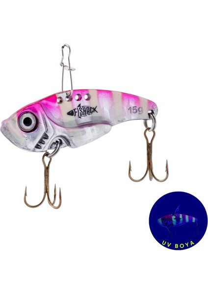 Vibrasyon Yem - Lrf/spin Jig - Fishack Vibrax - 15G 55MM - Rose Glow - Uv Boyalı