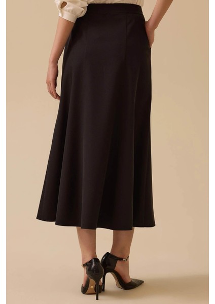 Cepli Midi Kloş Etek 10002521611003 Siyah fiyatları