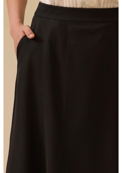 Cepli Midi Kloş Etek 10002521611003 Siyah modelleri