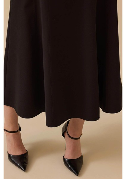 Cepli Midi Kloş Etek 10002521611003 Siyah fırsatları