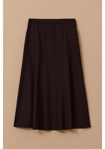 Cepli Midi Kloş Etek 10002521611003 Siyah indirimleri