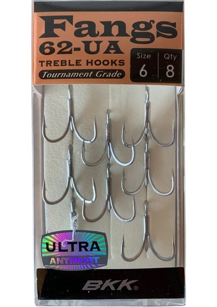 Fangs-62 Ua Üçlü Olta Iğnesi 8'li Paket No:6