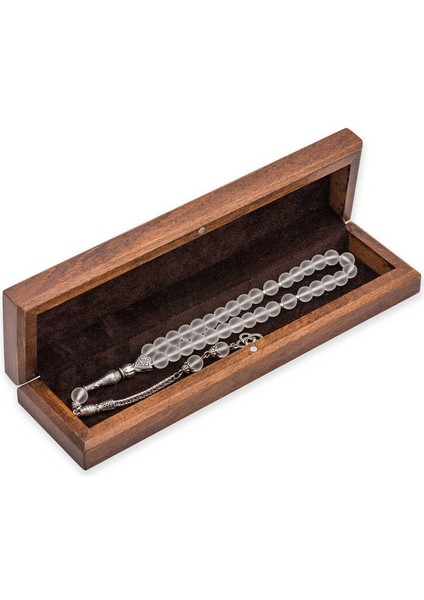 Gümüş Çiçek Desenli Ahşap Tesbih Kutusu indirimleri