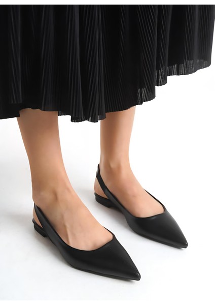 Kadın Lcy Babet – Siyah Cilt, Sivri Burun, Lastikli ve Konforlu Şık Tasarım modelleri