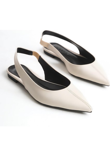 Kadın Lcy Babet – Bej Cilt, Sivri Burun, Lastikli ve Konforlu Şık Tasarım fiyatları