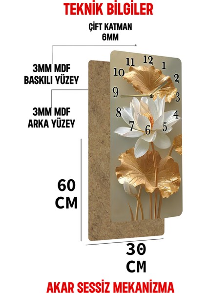 Dekoratif Mdf Dikdörtgen Duvar Saati – 30X60 cm Uv Baskı – USD127 indirimleri