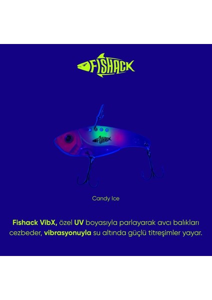 Vibrasyon Yem - Lrf/spin Jig - Fishack Vibrax - 7g 40MM - Candy Ice - Uv Boyalı modelleri