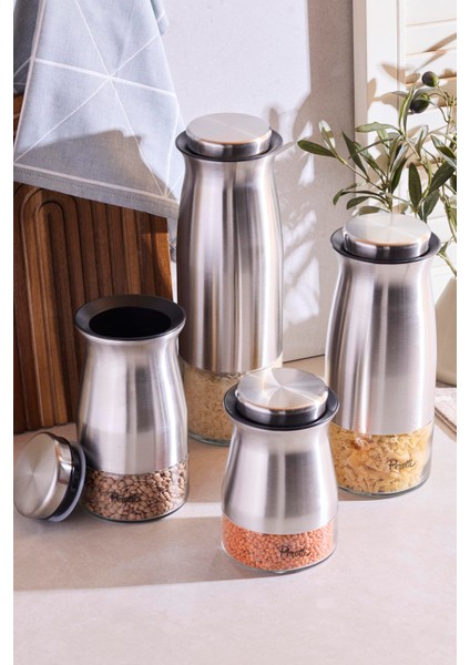 Inox 4 Boy Saklama Kabı ve Kavanoz Seti modelleri