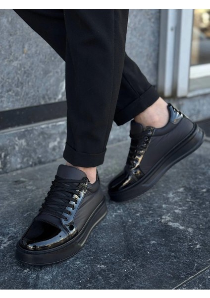 KB-X46 Kuback Siyah Rugan Yüksek Siyah Taban Günlük Spor Ayakkabı modelleri