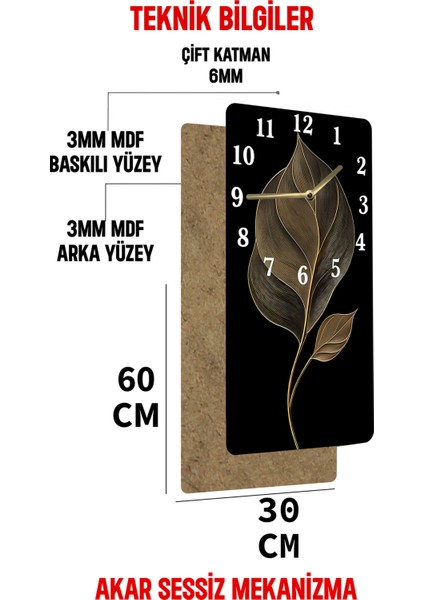 Dekoratif Mdf Dikdörtgen Duvar Saati – 30X60 cm Modern Tasarım Uv Baskılı – USD121 indirimleri