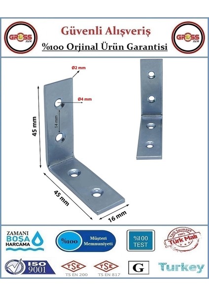 Masa Gönye - 15X45X45 Mobilya Bağlantı L Köşebenti - 10 Adet fiyatları