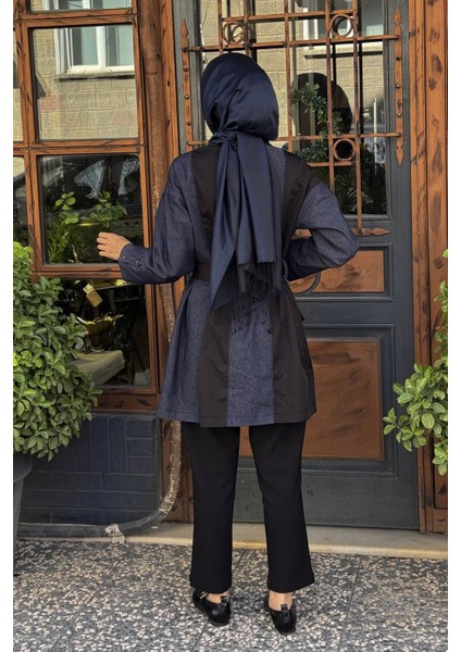 Garnili Denim Ceket 56MK1119 Lacivert fırsatları