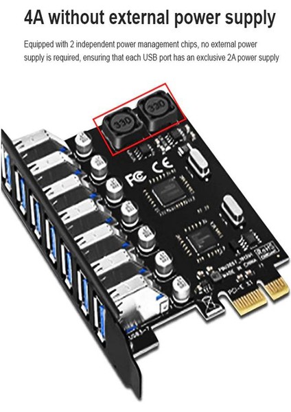 Pci-E Express 7 Port USB 3.0 Hub Çoklayıcı Çoğaltıcı Çevirici indirimleri