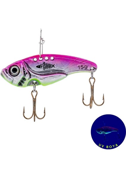 Vibrasyon Yem - Lrf/spin Jig - Fishack Vibrax - 15G 55MM - Sparkle - Uv Boyalı