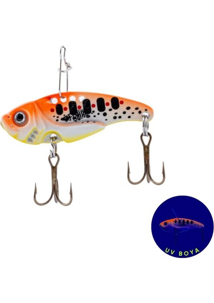 Vibrasyon Yem - Lrf/spin Jig - Fishack Vibrax - 7g 40MM - Fire Dot - Uv Boyalı