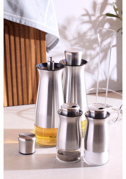 Inox 4'lü Standlı Yağlık-Sirkelik Takımı fiyatları