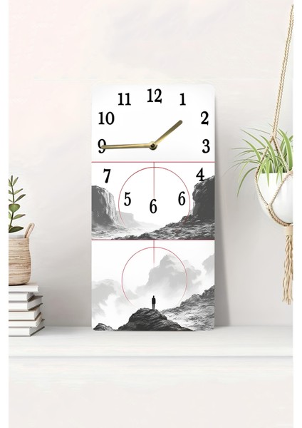 Mdf Dikdörtgen Duvar Saati 30X60 cm – Uv Baskı Modern Tasarım – USD115
