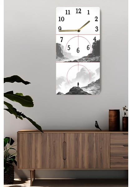 Mdf Dikdörtgen Duvar Saati 30X60 cm – Uv Baskı Modern Tasarım – USD115 fiyatları
