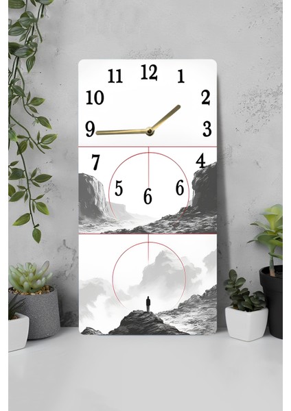Mdf Dikdörtgen Duvar Saati 30X60 cm – Uv Baskı Modern Tasarım – USD115