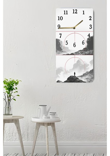 Mdf Dikdörtgen Duvar Saati 30X60 cm – Uv Baskı Modern Tasarım – USD115