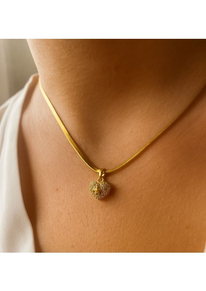 Yıldız Detaylı Kalp Kolye