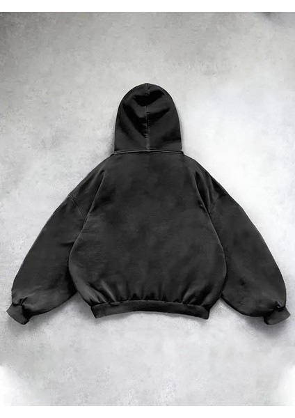 Yıkamalı 07 Retro Baskılı Vintage Kapüşonlu Sweatshirt modelleri