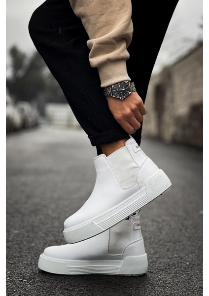 Harmany Premium Lastikli Erkek Bot Beyaz