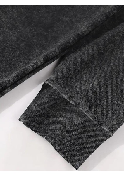 Yıkamalı 07 Retro Baskılı Vintage Kapüşonlu Sweatshirt indirimleri