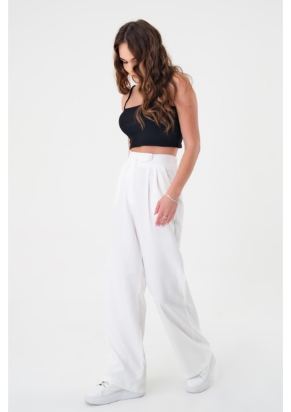 Kadın Kırık Beyaz Kore Model Palazzo Pantolon fırsatları