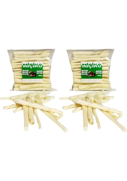 2 x 50LI Sütlü Burgu Ödül Çubuğu ve Çiğneme Kemiği 8-10CM modelleri