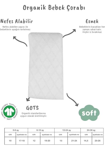 Tekli Ekose Kabartma Penye Külotlu Çorap BS50105 Beyaz