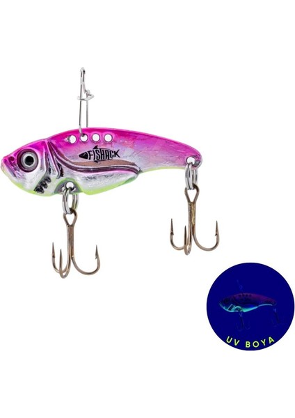 Vibrasyon Yem - Lrf/spin Jig - Fishack Vibrax - 7g 40MM - Sparkle - Uv Boyalı