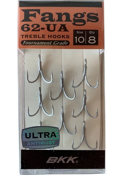Fangs-62 Ua Üçlü Olta Iğnesi 8'li Paket No:10