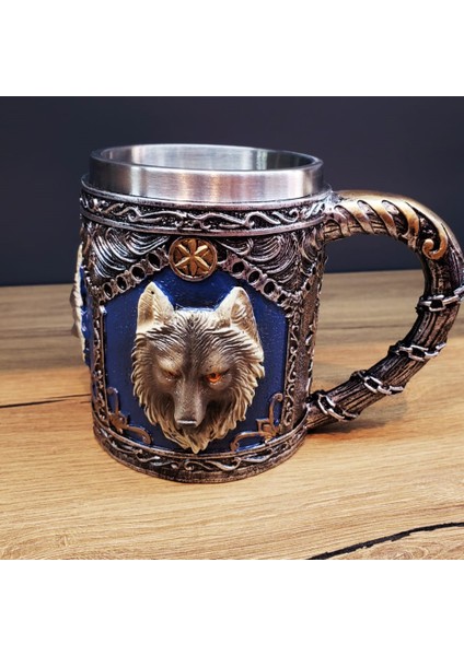 Kurt Kafası Tasarımlı Kupa Bardak