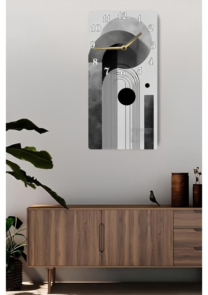 Mdf Dikdörtgen Saat – Modern Soyut Tasarım 30X60 Cm, Sessiz Mekanizmalı, Uv Baskılı – USD113 fiyatları