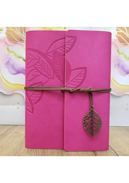 Yaprak Tasarımlı Deri Not Defteri