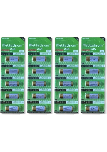 23A 12V Alkalin Pil Garaj Bariyer Kepenk Oyuncak Alarm Kumandası Kapı Zili Pili 20 Adet A23 E23A MN21 MS21 L1028 VA23GA