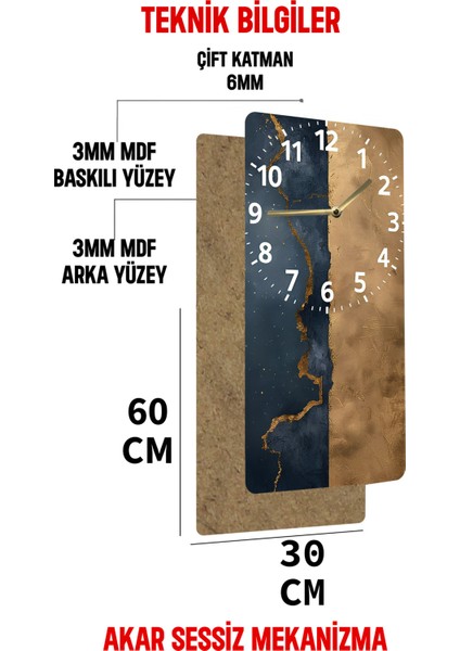 Evinizin Dekorasyonuna Zarafet Katacak Tasarım: Mdf Dikdörtgen Duvar Saati! Uv Baskı – USD129 indirimleri