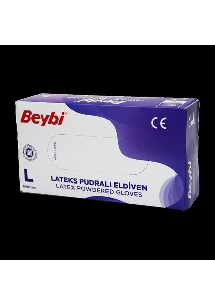 Beybi L Punrdalı Muayene Eldiveni 100LÜ