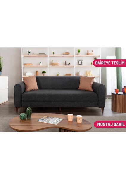Comfy Yataklı Sandıklı Kanepe Antrasit