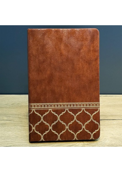 Özel Tasarım Çizgili Defter Kahve Rengi