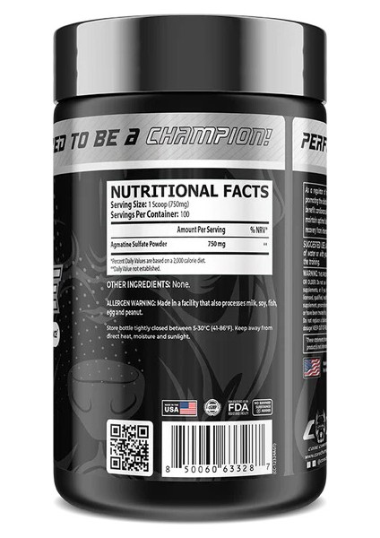 Agmatine 750MG - Nitric Oxide Synthesis - Abd Menşei Fda Onaylı 75 Servis modelleri