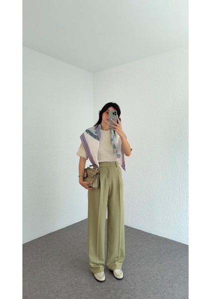 Çağla Yeşili Dilvin Palazzo Pantolon