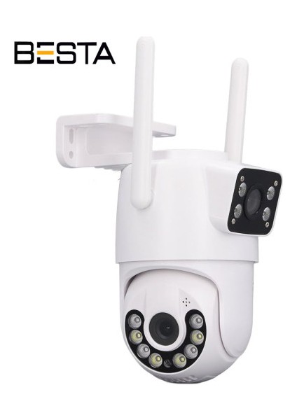 Dış Mekan Çift Kameralı Gece Görüşlü Full Hd Ip Akıllı Güvenlik Kamerası Ptz Güvenlik Kamerası