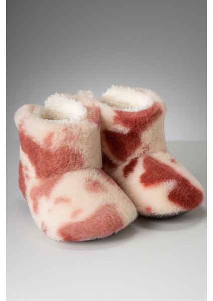 Çocuk ve Bebek Wellsoft Ev Botu, Inek Desenli Panduf, Kışlık Peluş Patik Bot modelleri