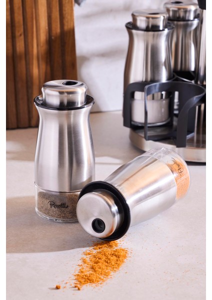 Inox 6'lı Dönerli Baharatlık Takımı fiyatları