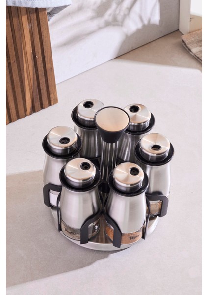 Inox 6'lı Dönerli Baharatlık Takımı fırsatları