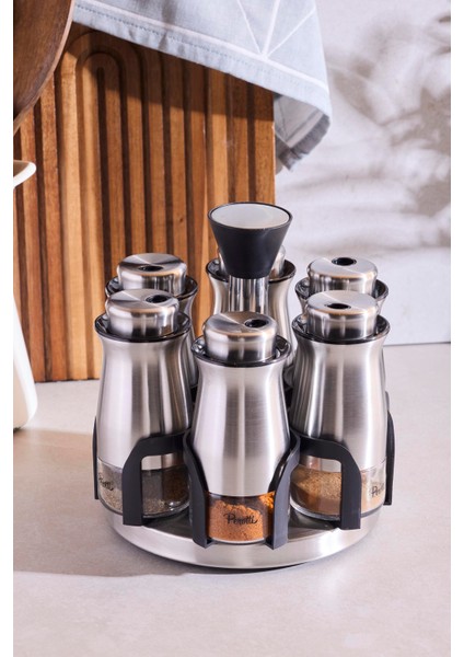 Inox 6'lı Dönerli Baharatlık Takımı indirimleri